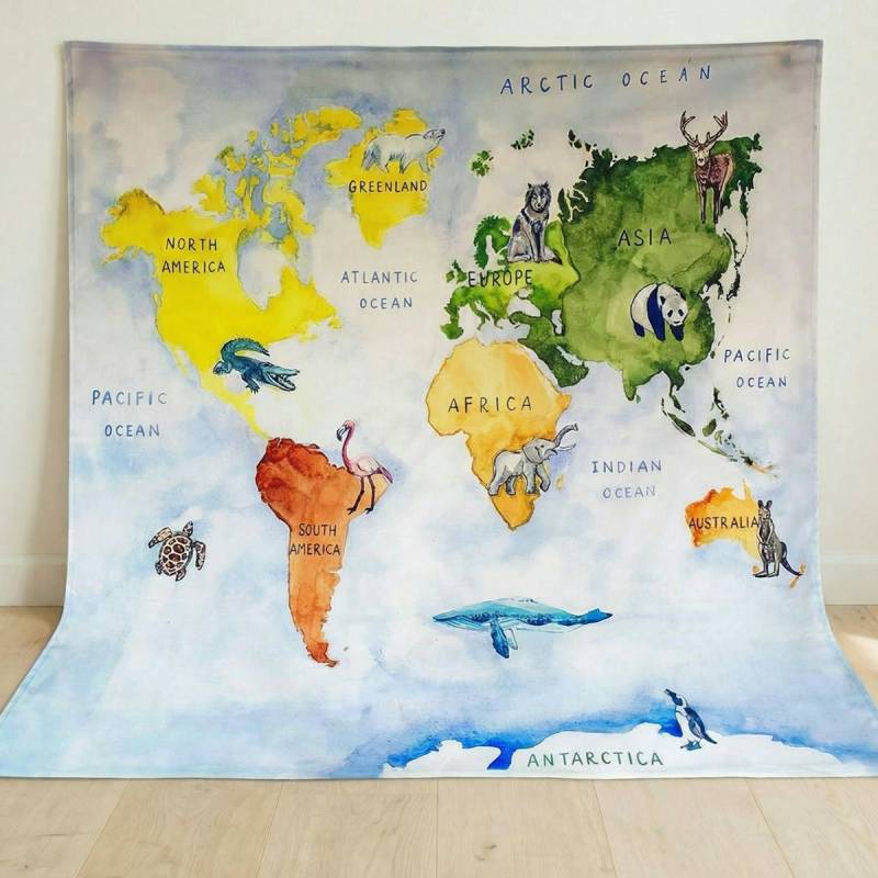 Spieltuch Bio-Baumwolle Unsere Erde 100 x 100 cm