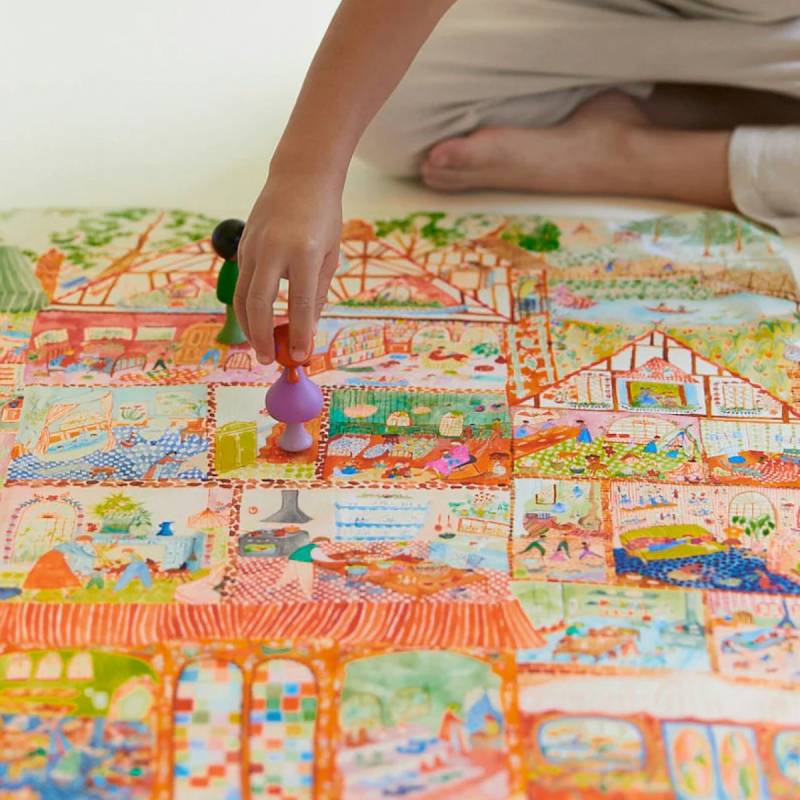 Spieltuch Seide Puppenhaus Suchbild 53 x 74 cm