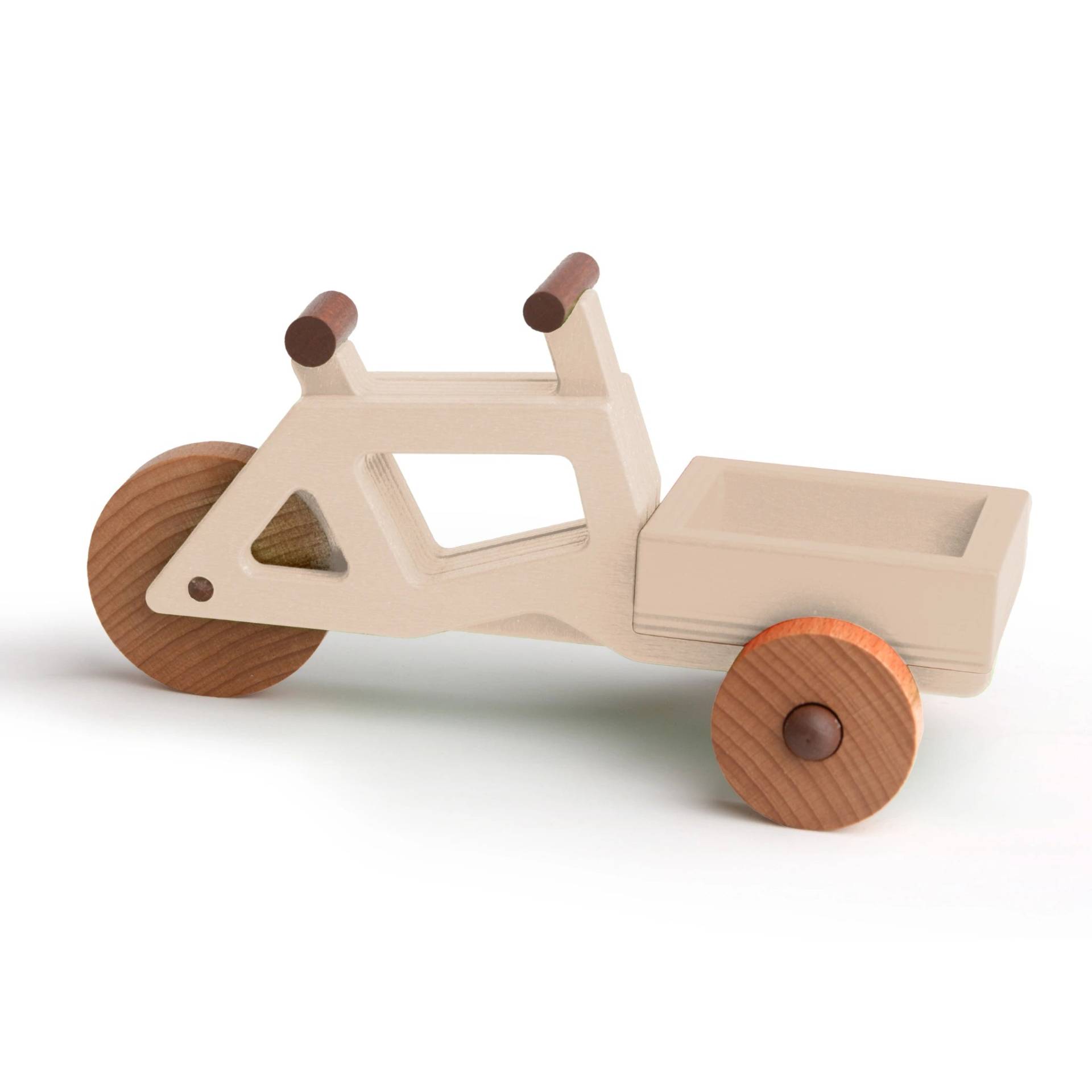 Spielzeug-Lastenrad | Spielzeuglastenrad aus Holz (Farbe): Natur | Flache Transportbox Lastenrad (Farbe): Natur