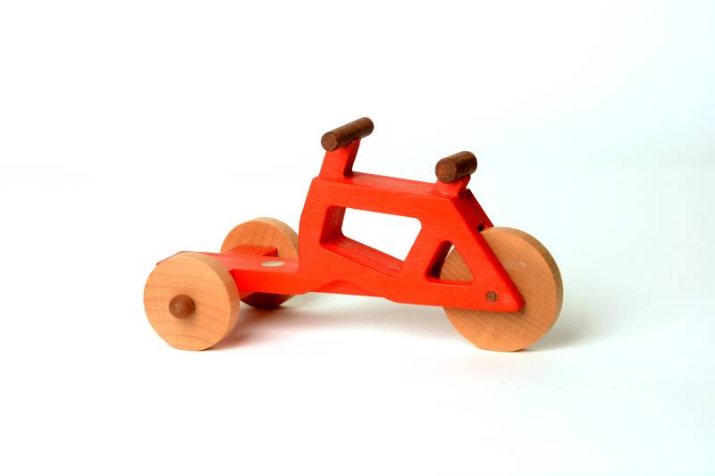 Spielzeuglastenrad aus Holz | Farbe: Rot Spielzeuglastenrad aus Holz | Farbe: Rot
