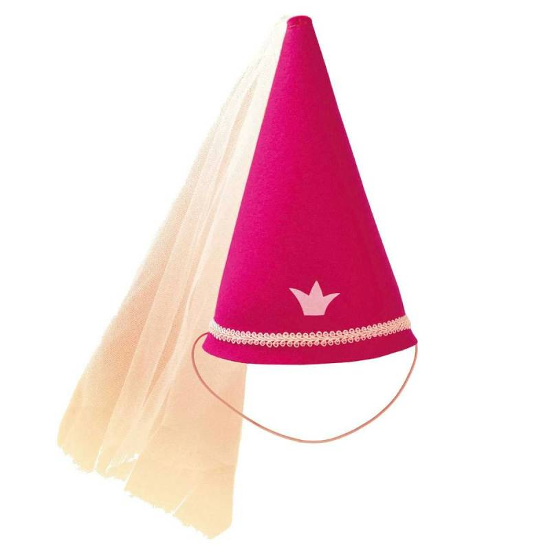 Spitzhut pink rosa aus Wollfilz mit Tüll Spitzhut pink rosa aus Wollfilz mit Tüll