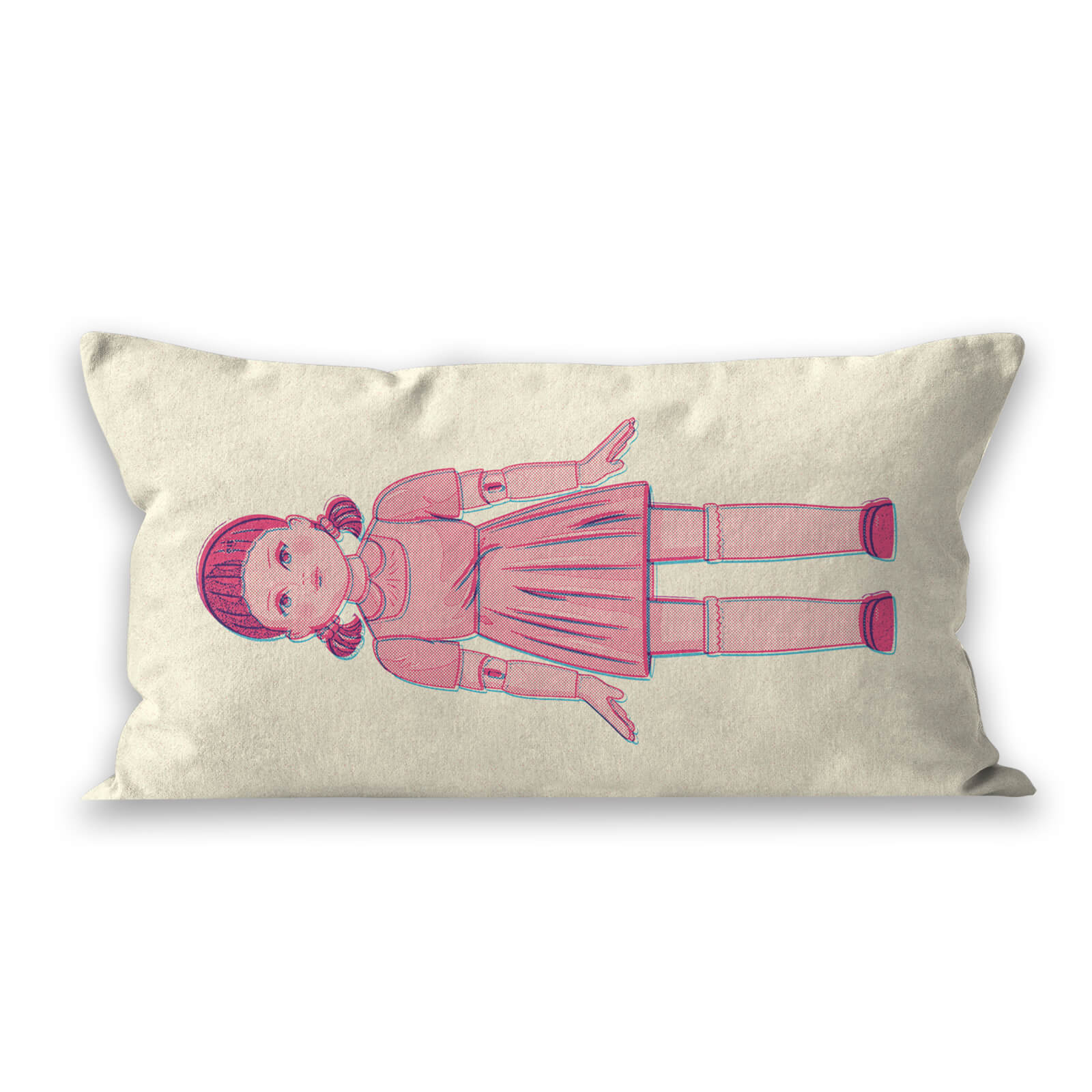 Squid Game Doll Glitch Rectangular Cushion - 30x50cm - Soft Touch von Decorsome