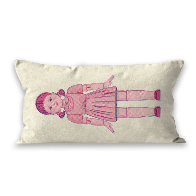 Squid Game Doll Glitch Rectangular Cushion - 30x50cm - Soft Touch von Decorsome