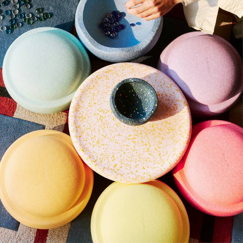 Stapelstein® Spring Special Rainbow Set pastel, Balanceboard + gratis Mini