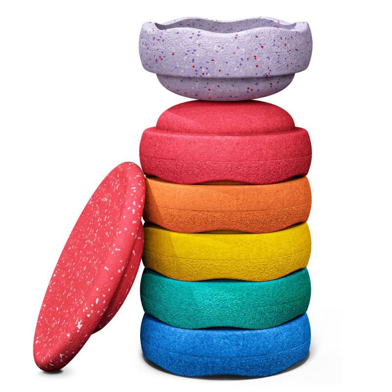 Stapelstein® Winter Special Rainbow Set classic + Balanceboard