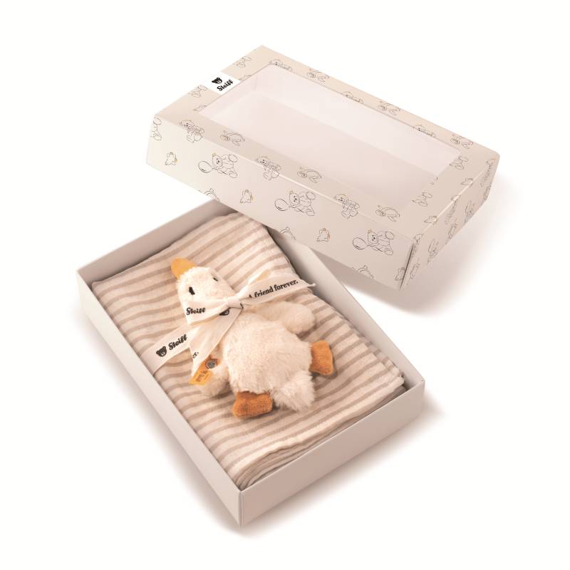 Steiff - Steiff – Geschenkset Gilda Gans mit Greifling, Rassel und Spucktuch Steiff - Steiff – Geschenkset Gilda Gans mit Greifling, Rassel und Spucktuch