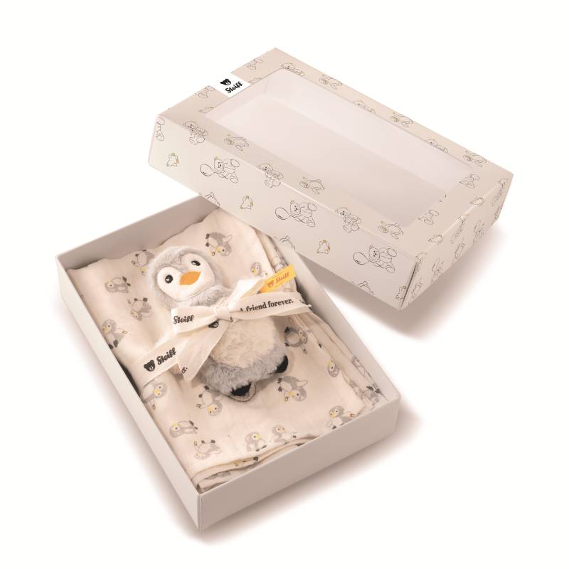 Steiff - Steiff – Geschenkset Lio Pinguin mit Greifling, Rassel und Spucktuch