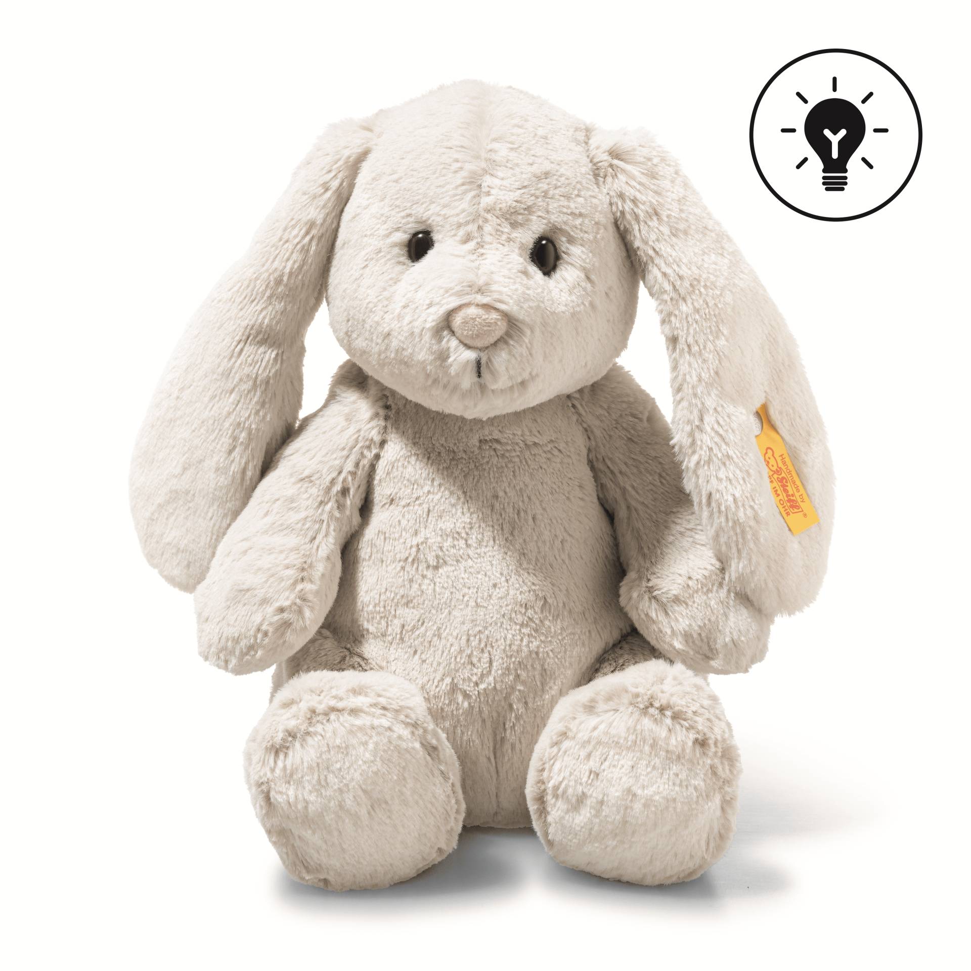 Steiff - Steiff – Light at Night Hoppie Hase mit Nachtlicht, Hellgrau, 28 cm