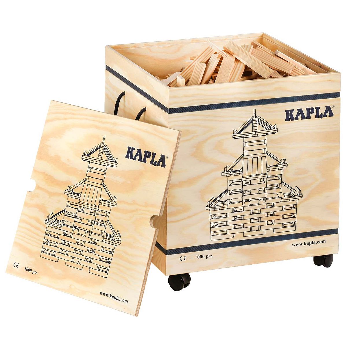 Steine 1000er Holzkasten mit Rädern