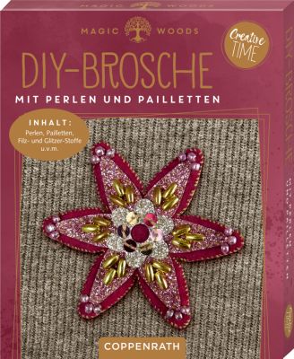 Stern, DIY-Brosche mit Perlen/Pailletten: Magic Woods (Creative Time)