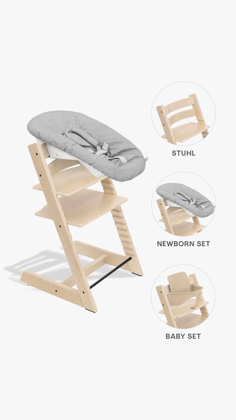 Stokke Tripp Trapp Hochstuhl + Baby- und Newborn-Set Natural/Grey