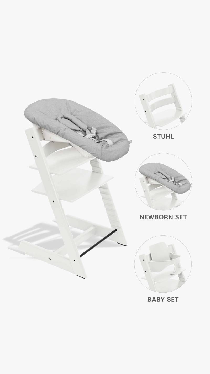 Stokke Tripp Trapp Hochstuhl + Baby- und Newborn-Set White/Grey