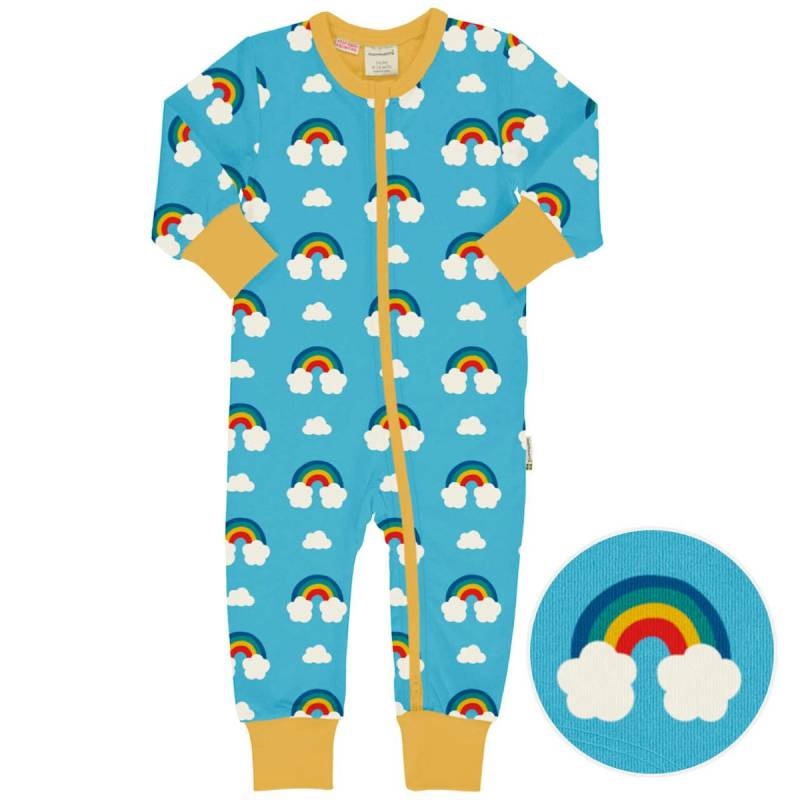 Strampler Reissverschluss Regenbogen hellblau 74/80 Strampler Reissverschluss Regenbogen hellblau 74/80