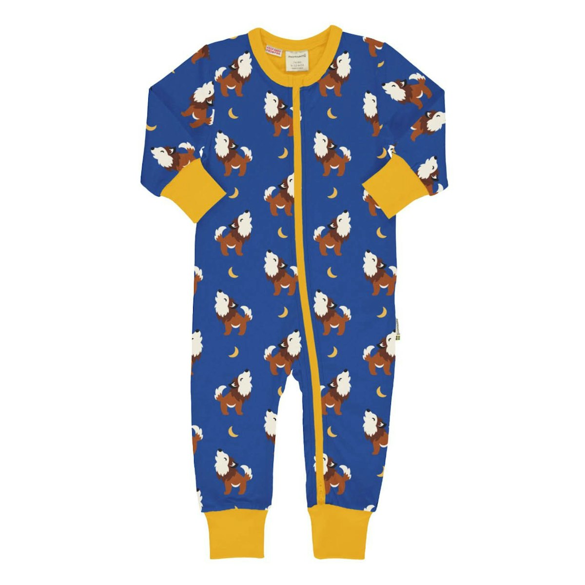 Strampler Reissverschluss Wolf blau 86/92