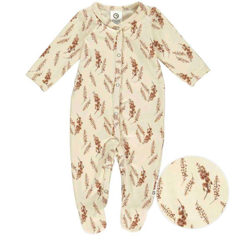 Strampler langarm Knopfleiste floral creme 62