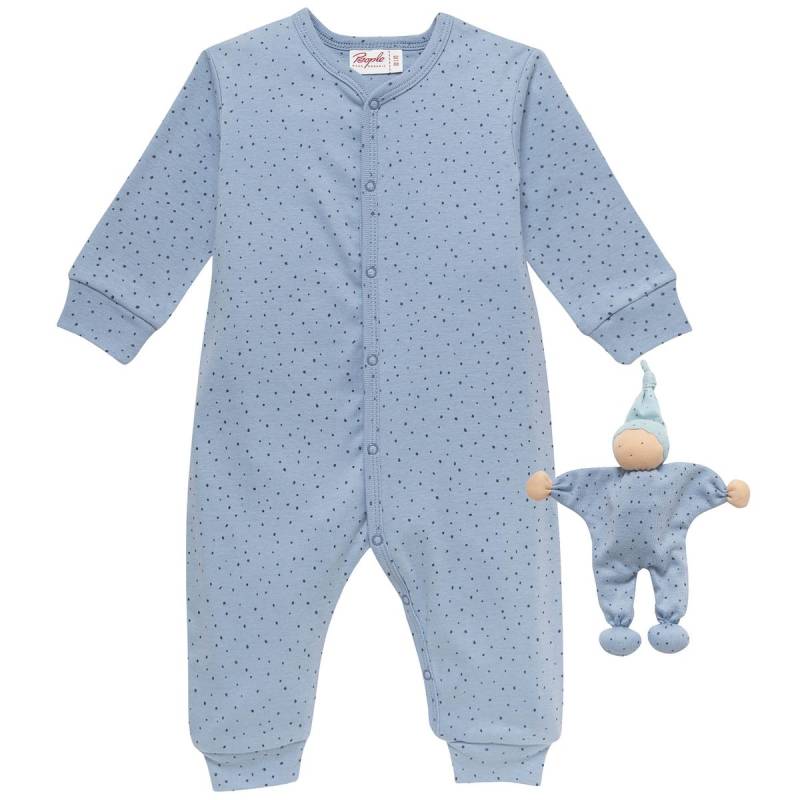 Strampler und Schmusepuppe Set blau 50/56 Strampler und Schmusepuppe Set blau 50/56