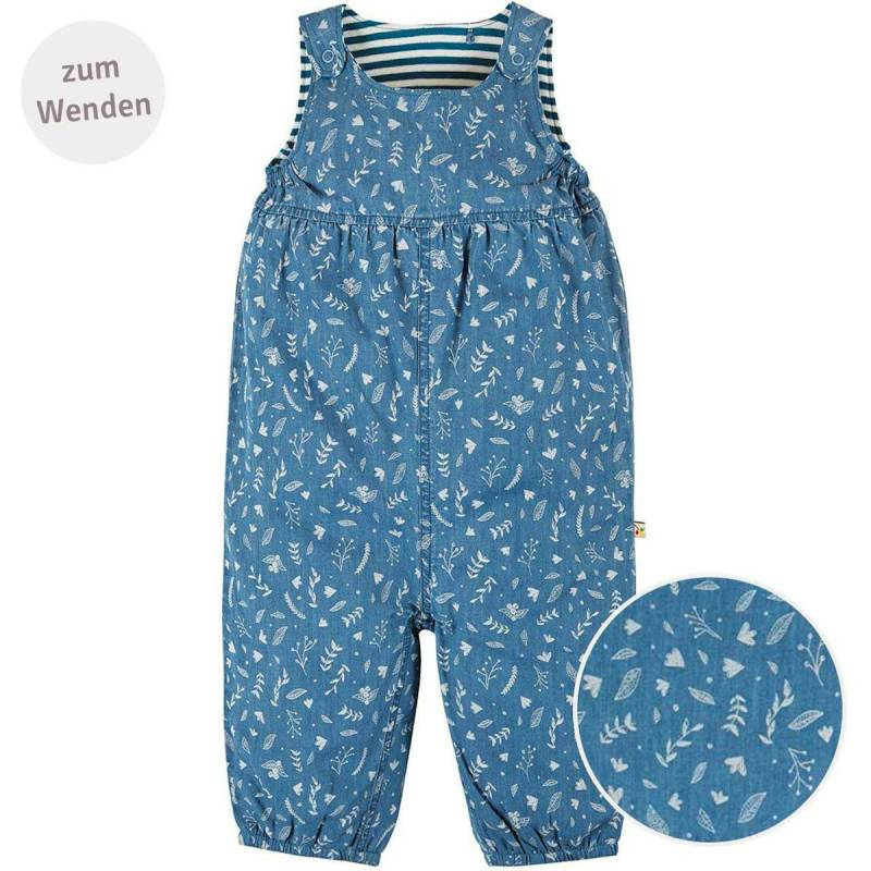 Strampler zum Wenden Blumen jeans-blau 92/98