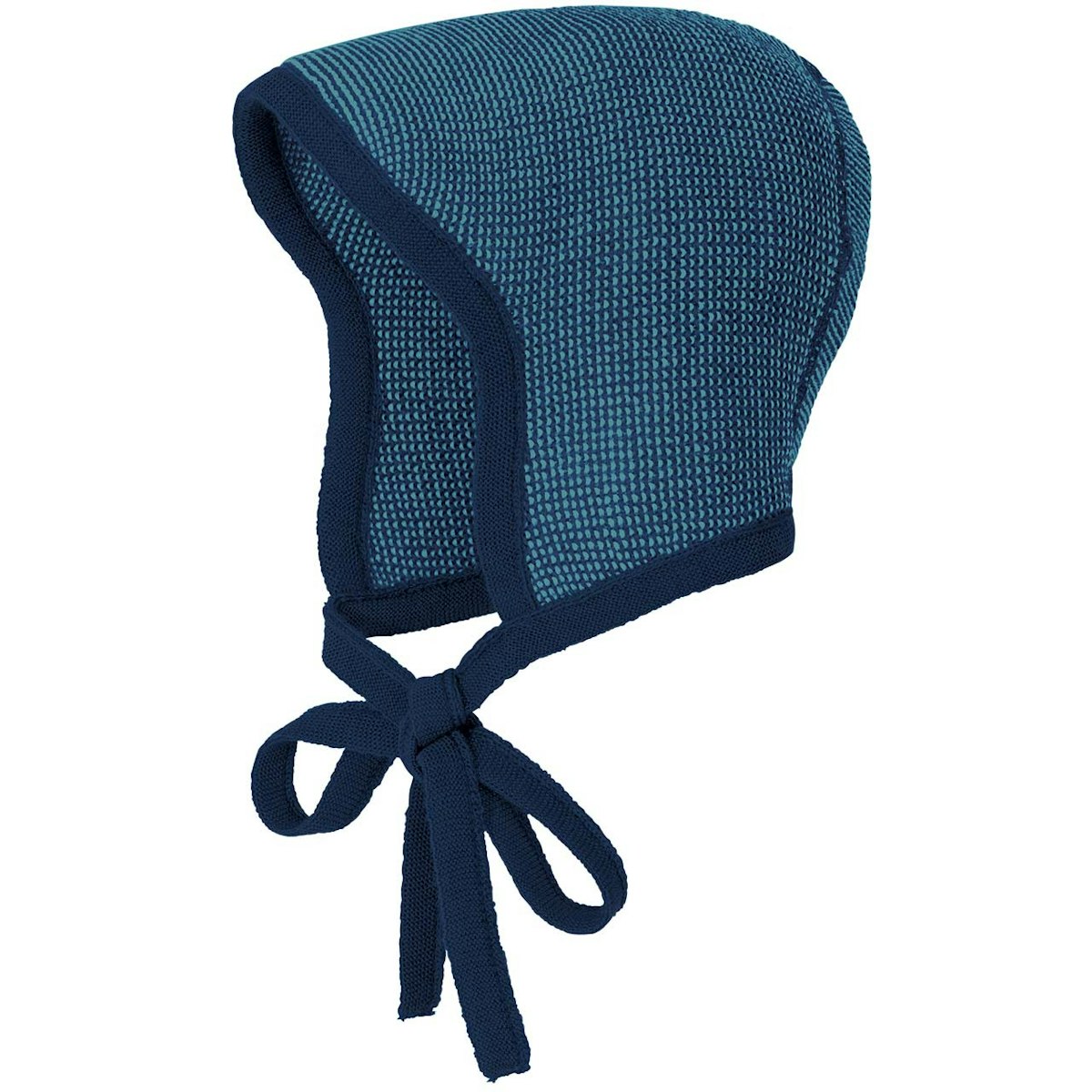 Strick Häubchen Schurwolle blau 42/43/45