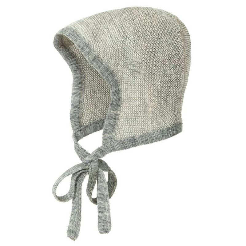 Strick Häubchen Schurwolle grau 42/43/45