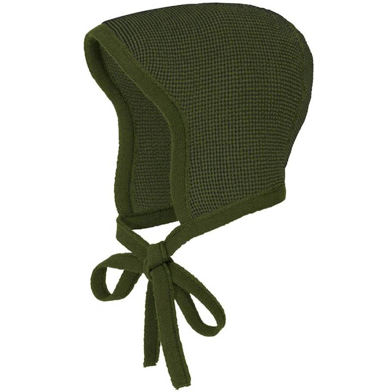 Strick Häubchen Schurwolle oliv-grün 42/43/45