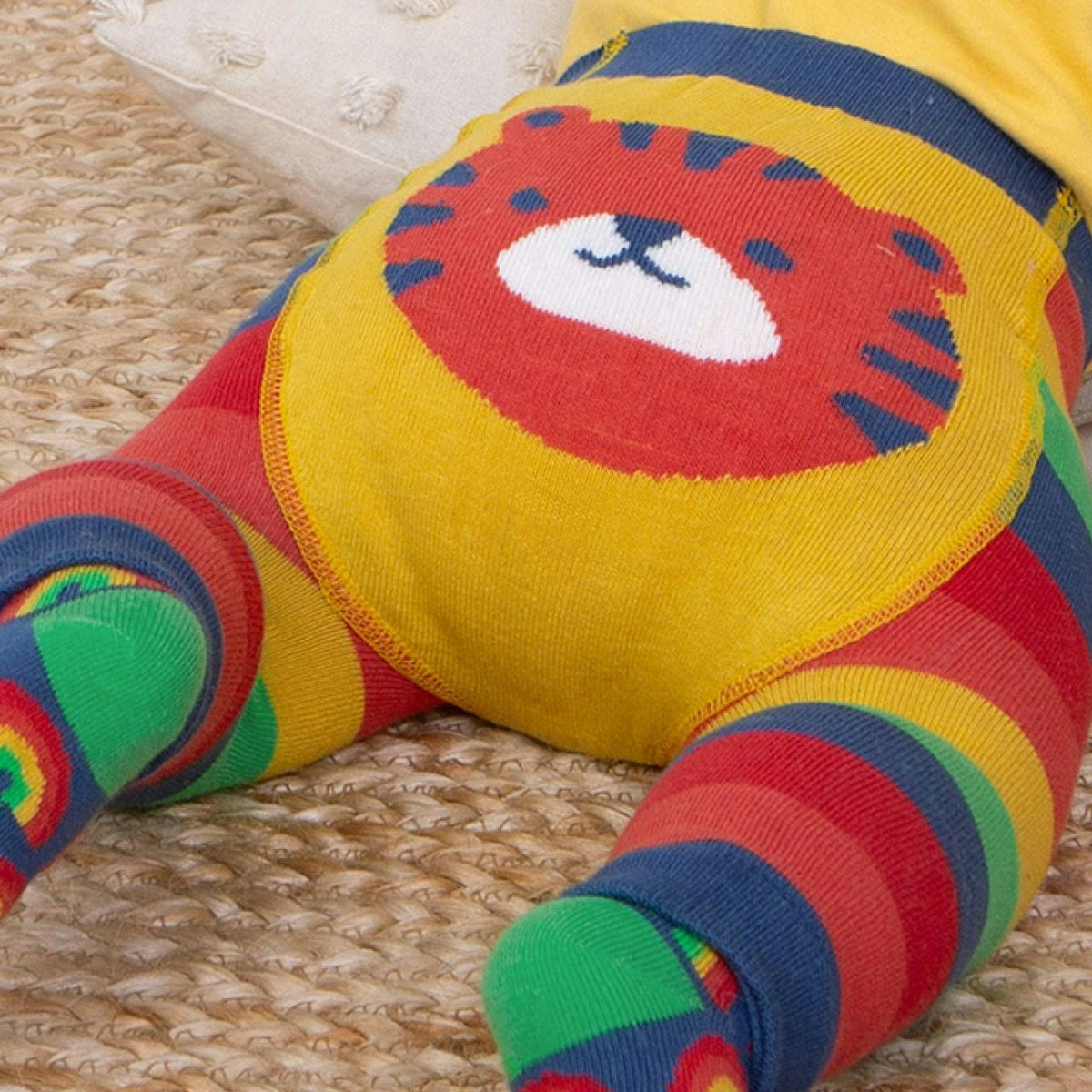 Strick Leggings Tiger Regenbogen-Design 80/92