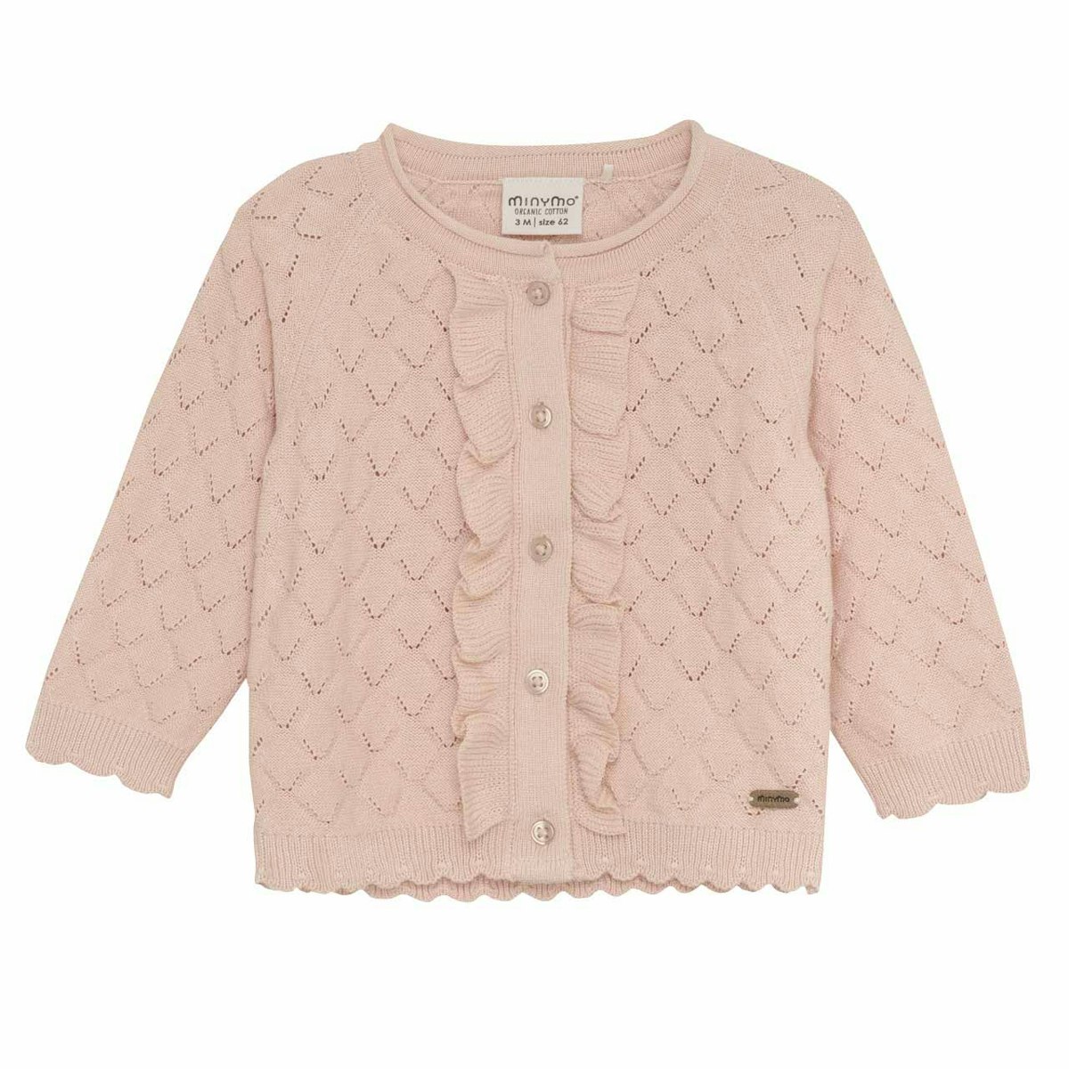 Strickjacke Rüschen rosa 74