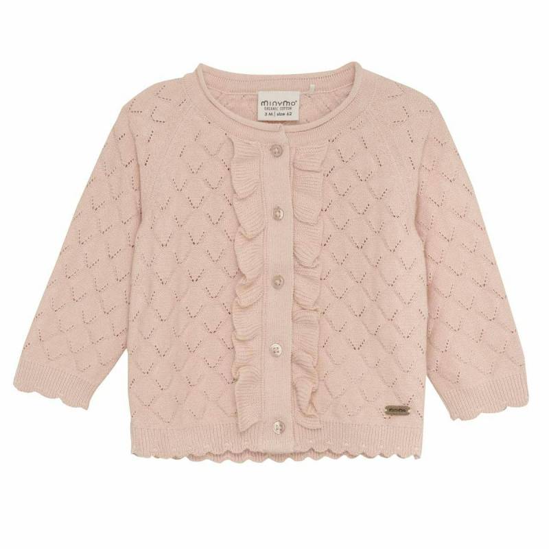 Strickjacke Rüschen rosa 74