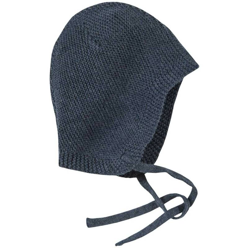 Strickmütze zum Binden dunkelblau melange 42/44