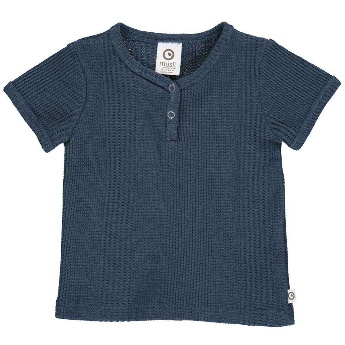 Strukturiertes T-Shirt kurzarm navy 68