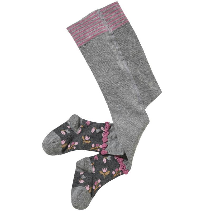 Strumpfhose Blümchen schiefergrau 68/74