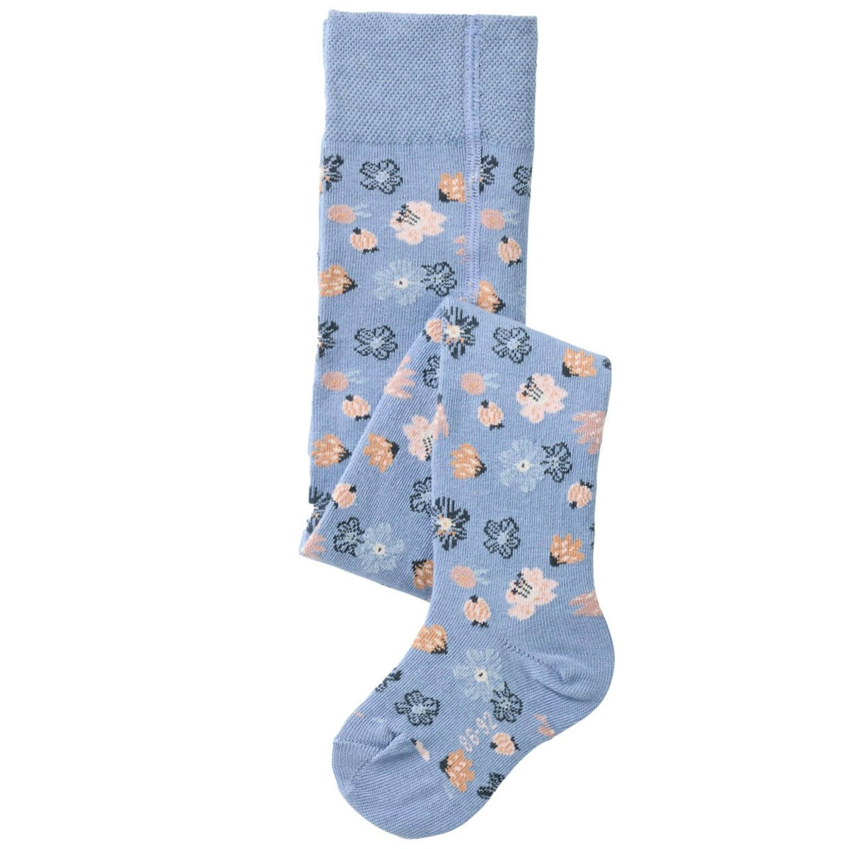 Strumpfhose Blumen rauchblau 98/104