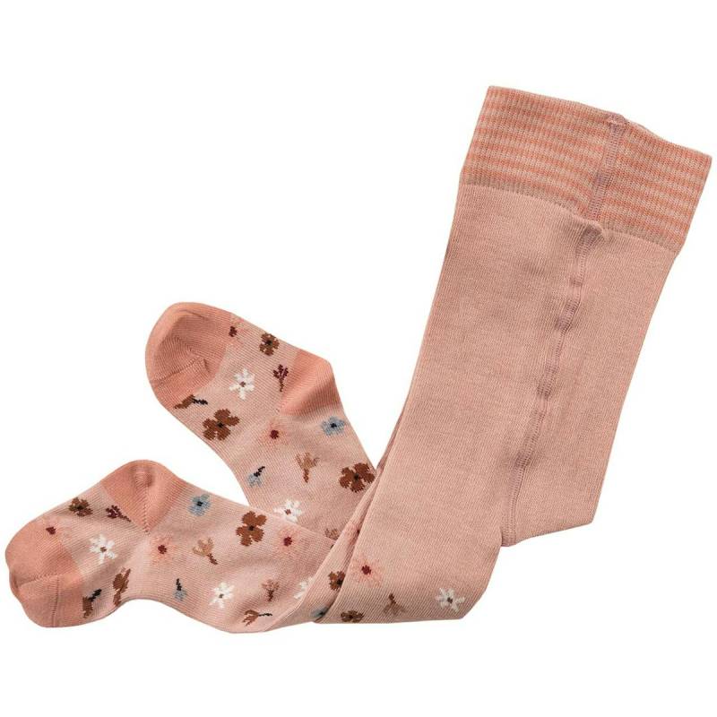 Strumpfhose Blumen rosa 80/86