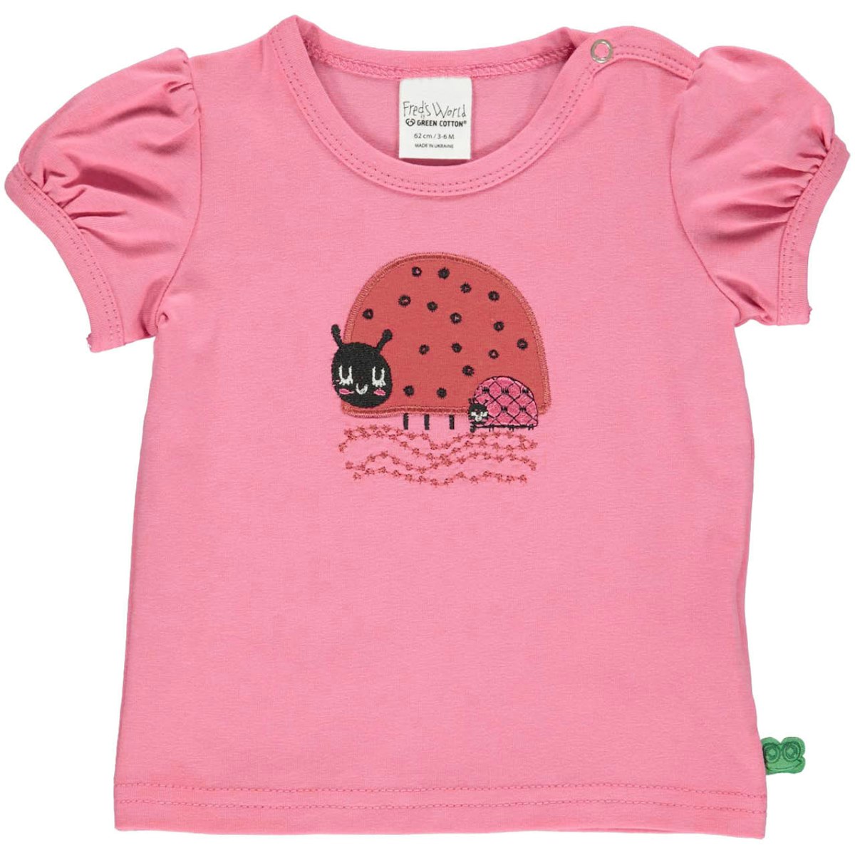 Süßes Baby T-Shirt kurzarm Marienkäfer pink 74