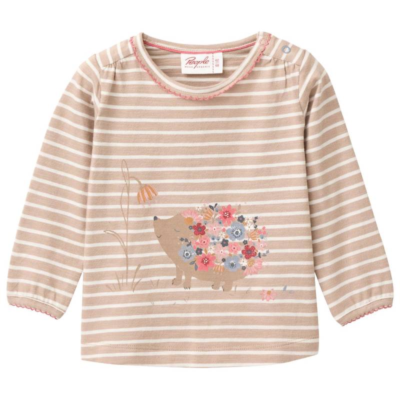 Süßes Langarmshirt Blumen beige gestreift 62/68 Süßes Langarmshirt Blumen beige gestreift 62/68