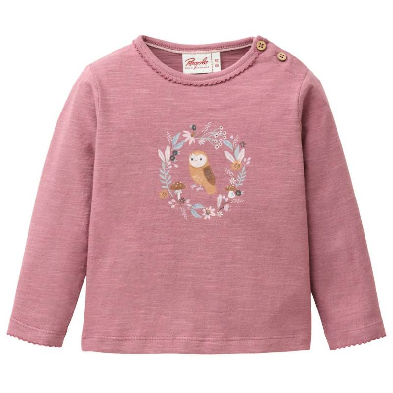 Süßes Langarmshirt Eule dunkelmalve 86/92