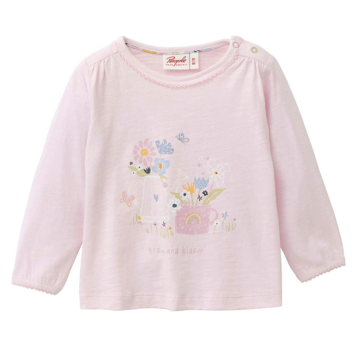 Süßes Langarmshirt Frühlingsprint rosa 62/68