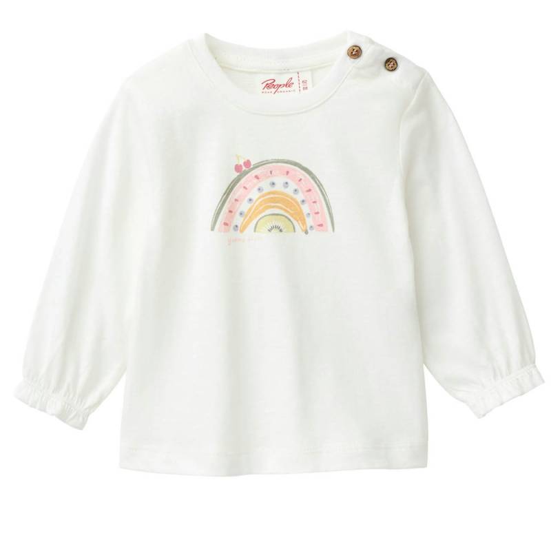 Süßes Langarmshirt Regenbogen weiss 74/80