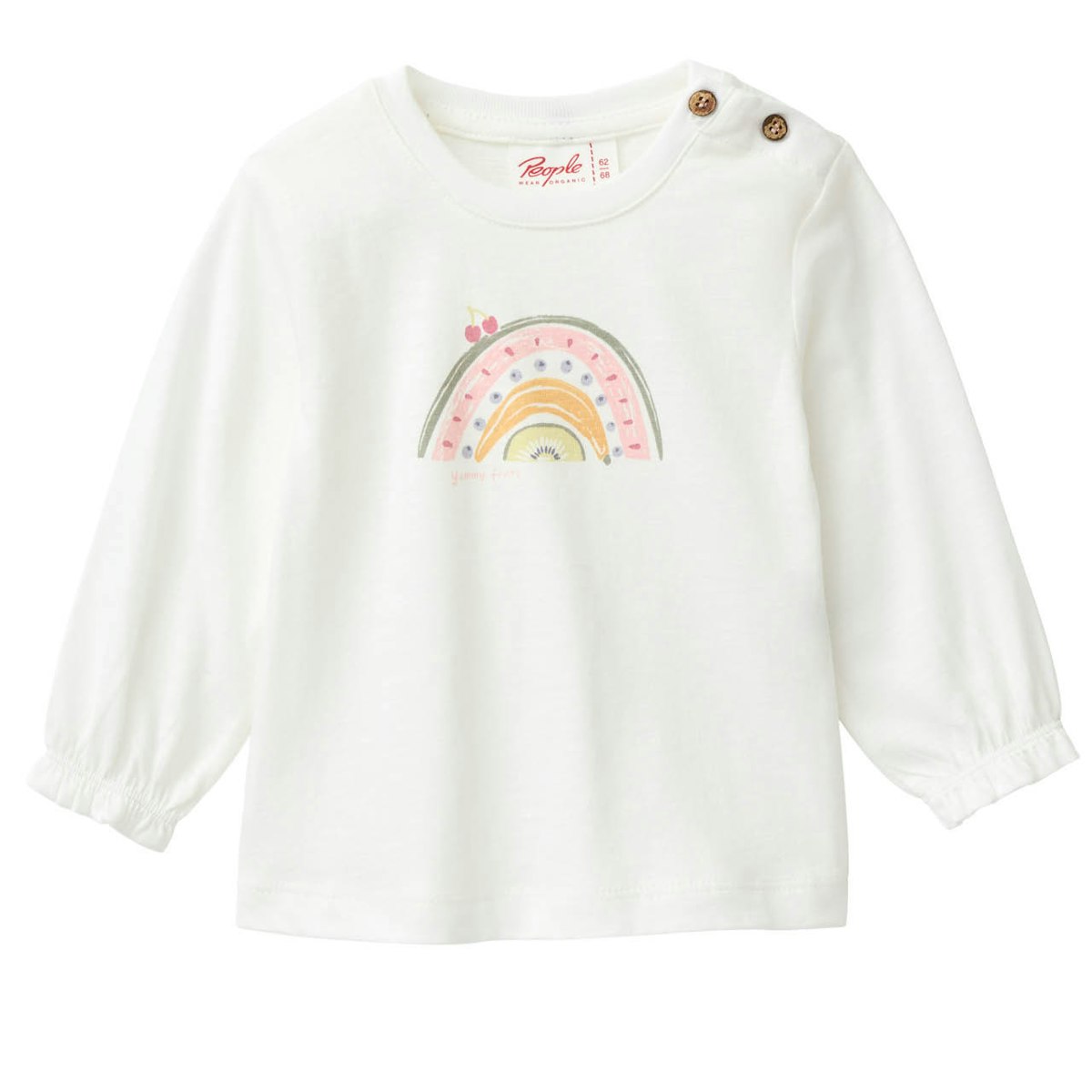 Süßes Langarmshirt Regenbogen weiss 98/104