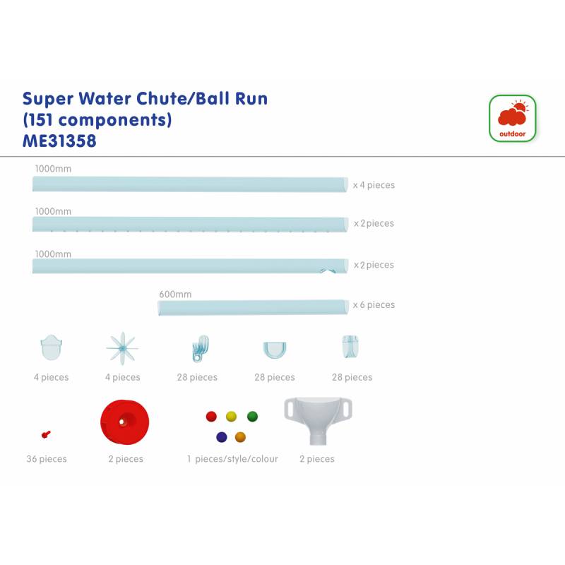 Super Wasserrutsche Ballbahn Set 151 Teile Super Wasserrutsche Ballbahn Set 151 Teile