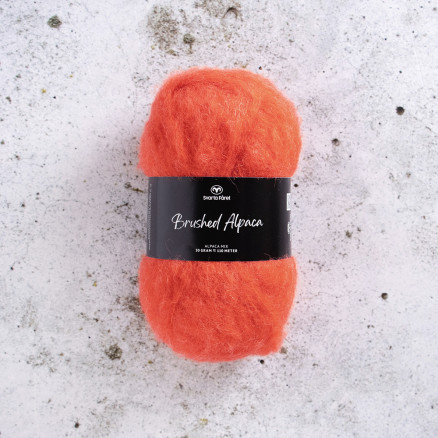 Svarta Fåret Gebürstetes Alpaka-Garn 08 Orange von Svarta Fåret