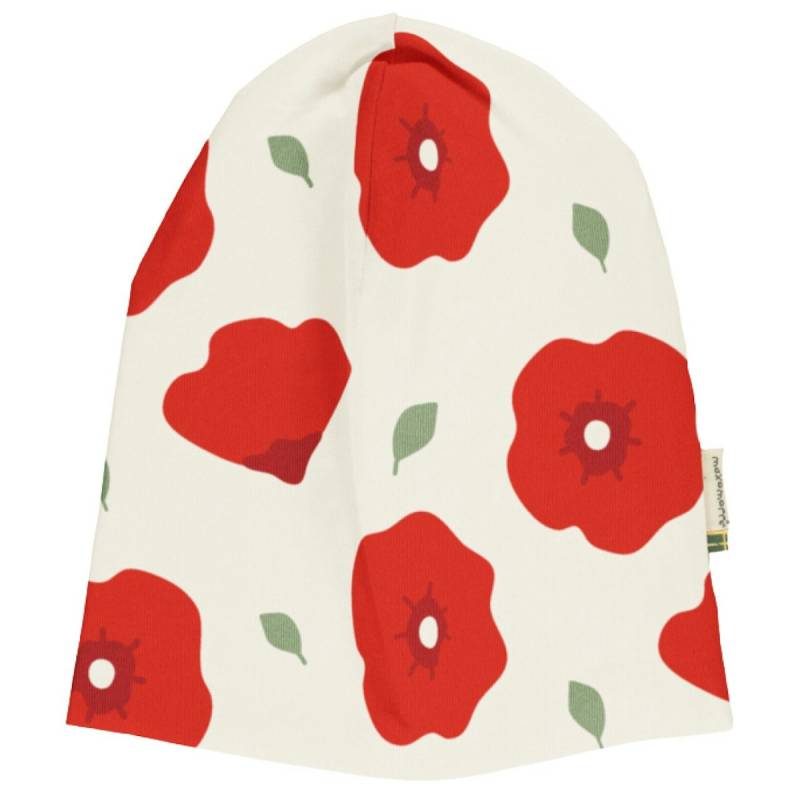 Sweat Beanie Mohnblumen weiß 48/50 Sweat Beanie Mohnblumen weiß 48/50