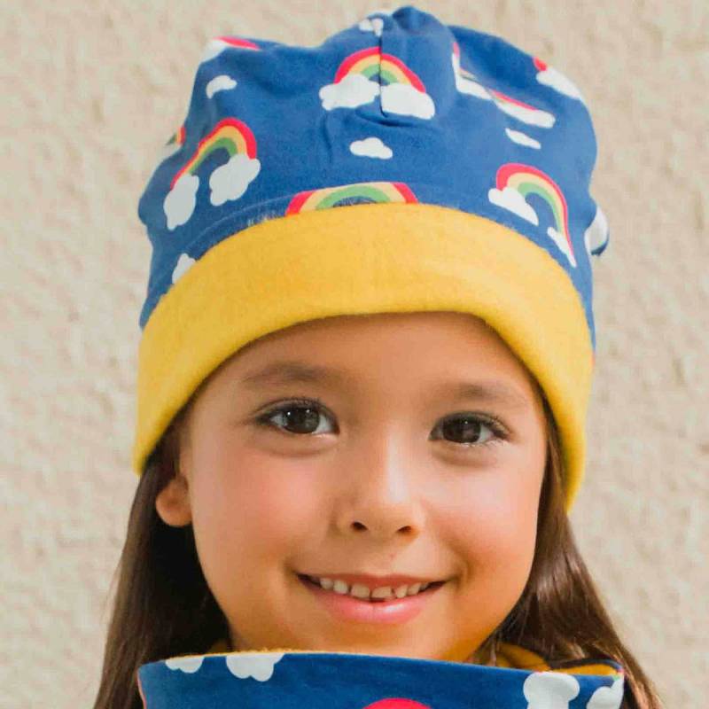Sweat Beanie Regenbogen blau 52/54 Sweat Beanie Regenbogen blau 52/54