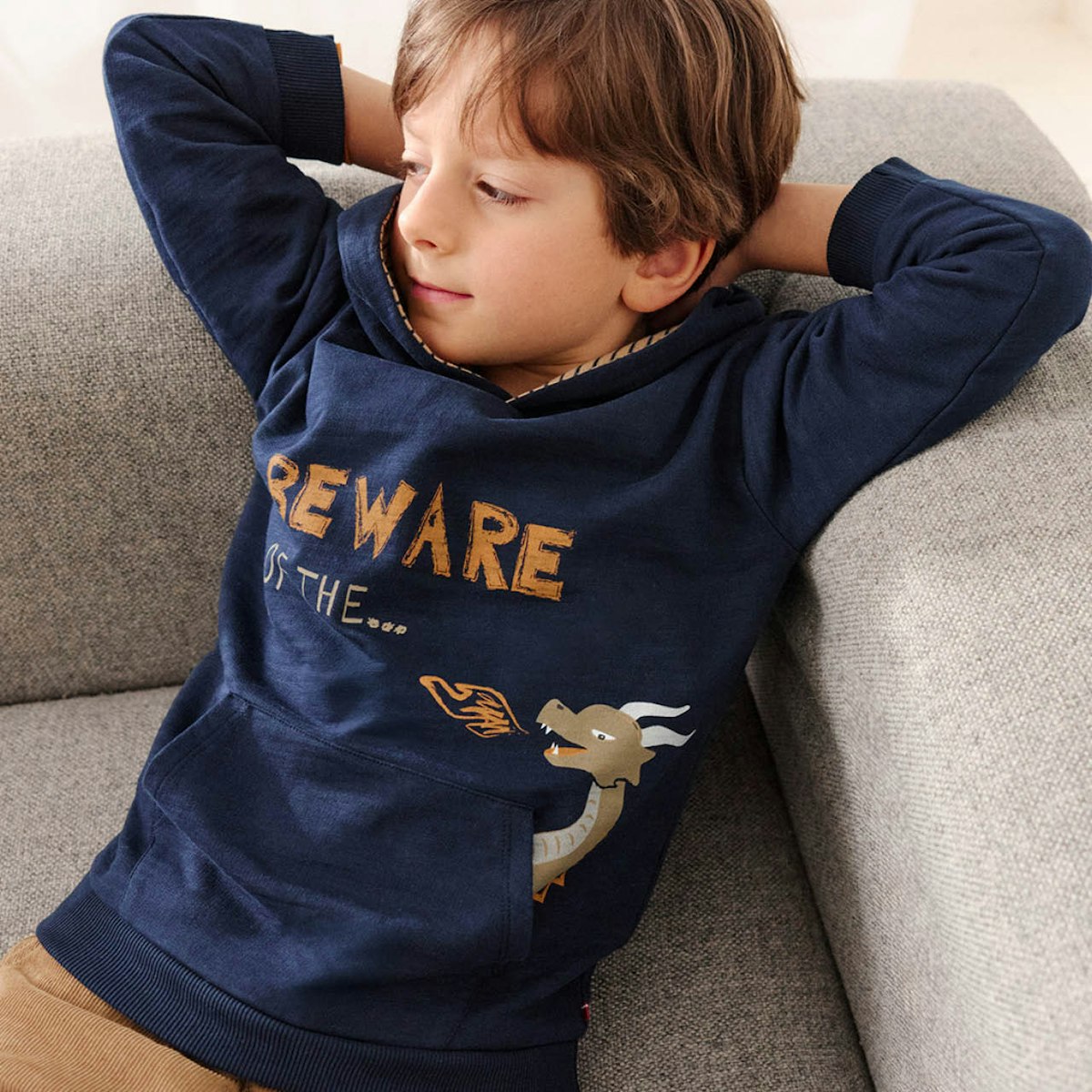 Sweat Hoodie Drache dunkelblau 98/104