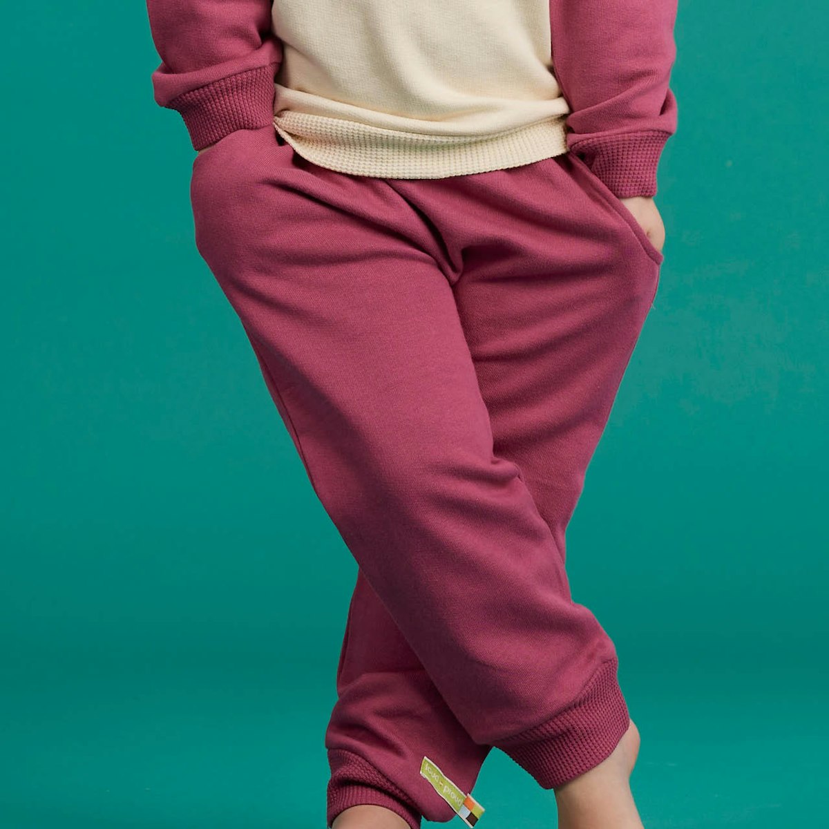 Sweat Jogginghose Bündchen uni altrosa 80