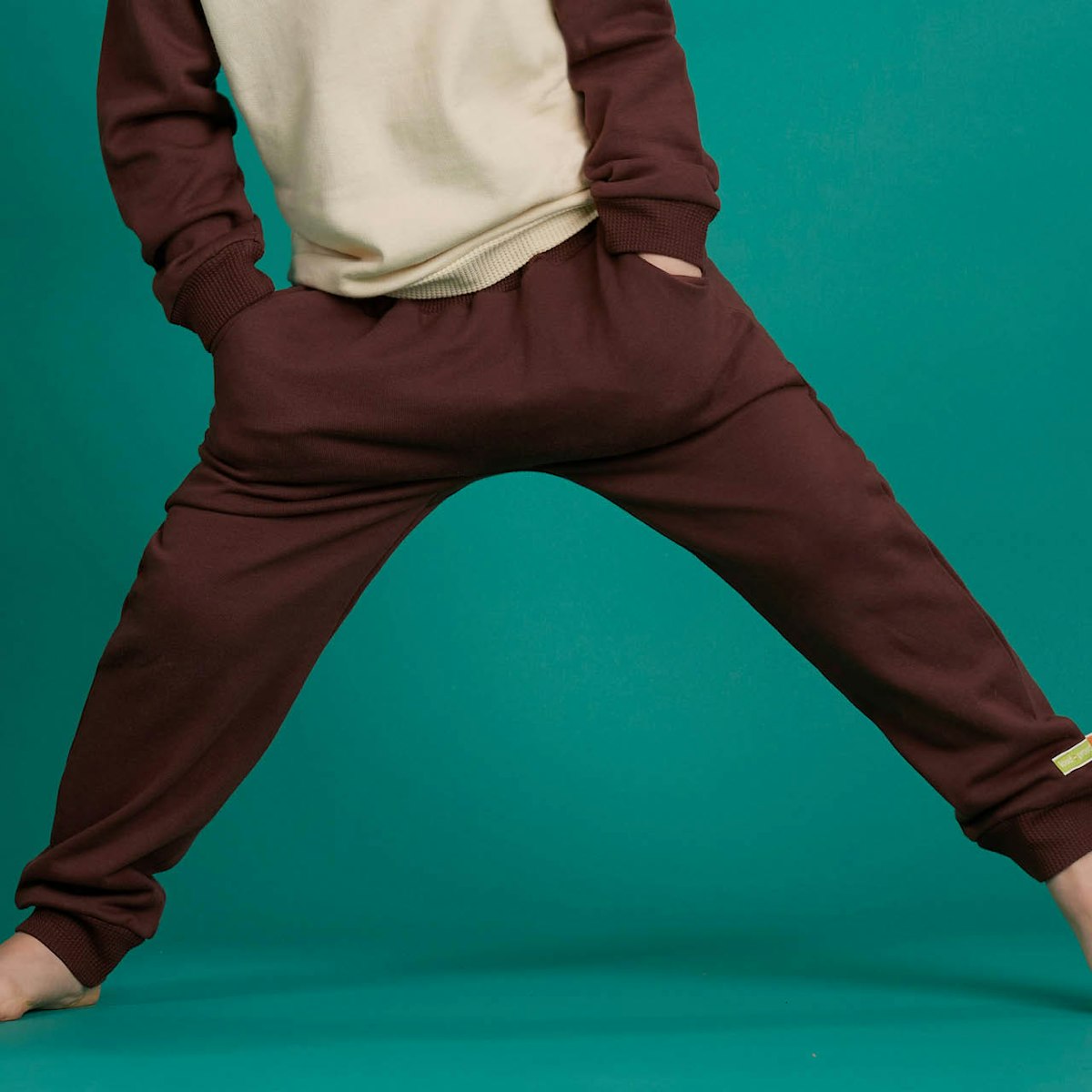 Sweat Jogginghose Bündchen uni braun 80