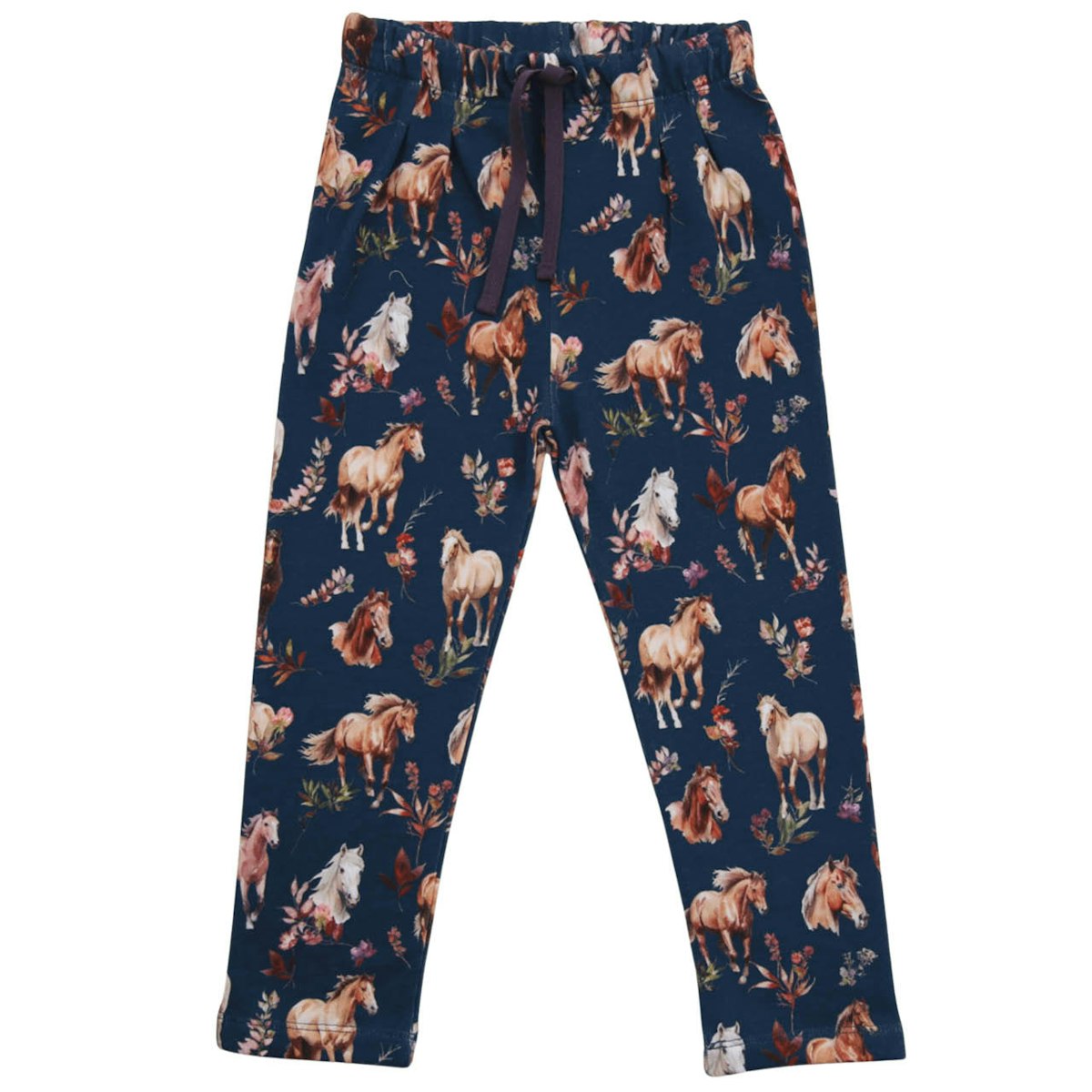 Sweat Jogginghose Pferde-Druck dunkelblau 140