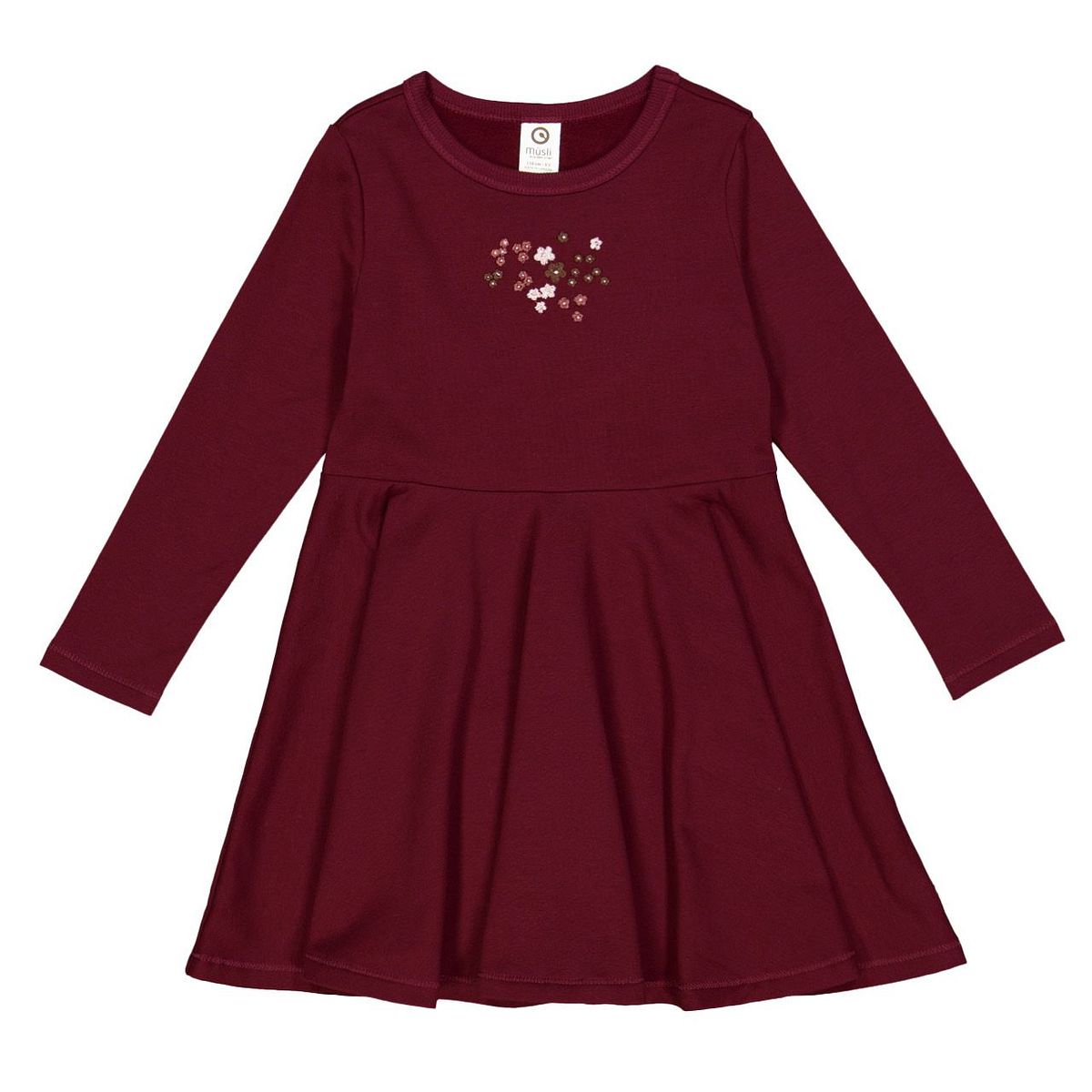 Sweat Kleid langarm weinrot 110