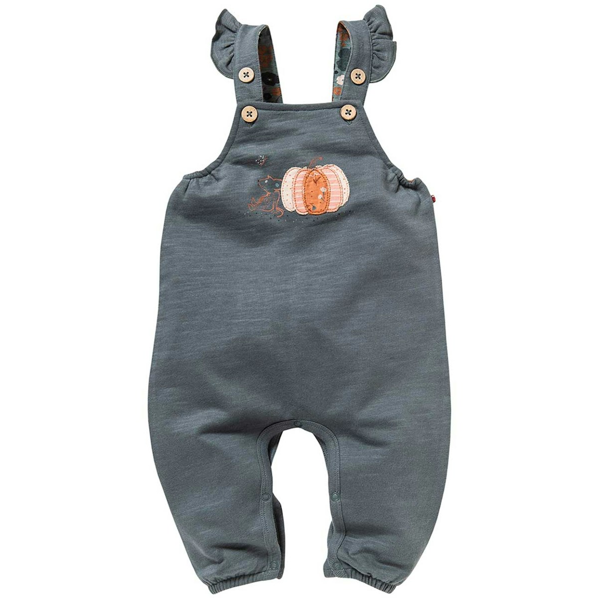 Sweat Latzhose Kürbis ozeanblau 86/92