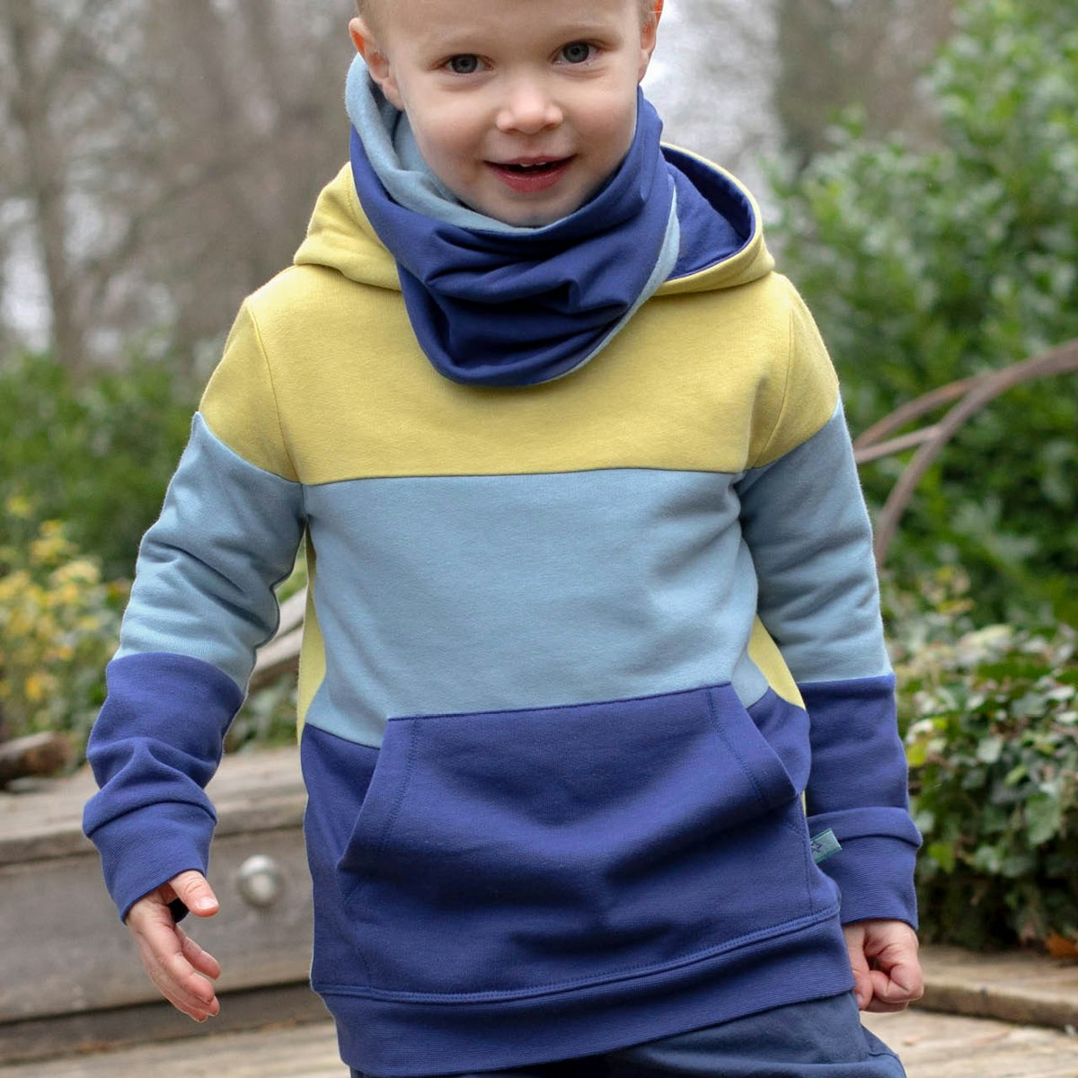 Sweat Pullover Colour-Blocking Blautöne 134
