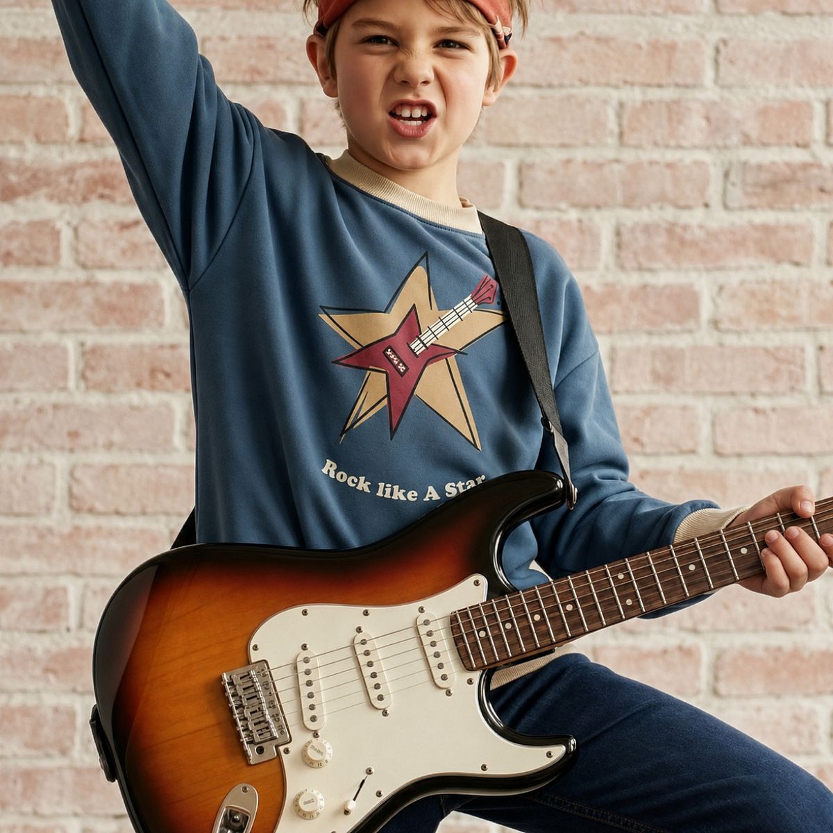 Sweatshirt Gitarre blau 146/152